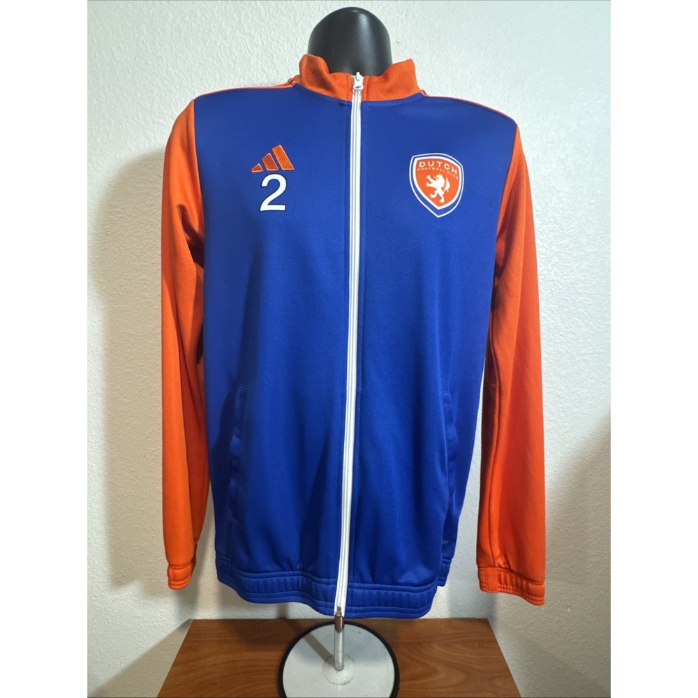 Adidas Dutch Football‎ Club Jacket Size Small Soccer Blue & Orange